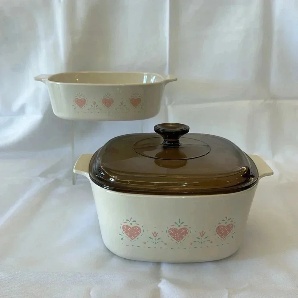 CorningWare FOREVER YOURS Casserole Bakeware Dishes A-3-B A-2-B with Brown Lid
